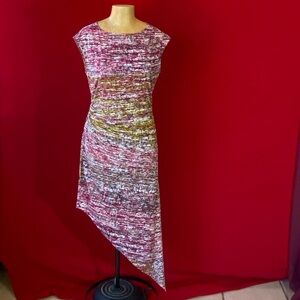 BCBGMaxAzria Pink and White Bodycon Cocktail Dress